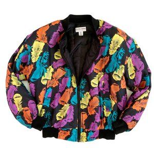 Carol Horn Women's Feather Silk Bomber Jacket VTG